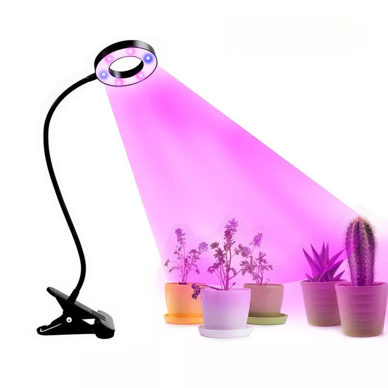 Grow Light LED Gooseneck Plant Growth Lamp, Red and Blue Dimmable Aquarium Grow Light Clip-on Desk For Indoor Plants