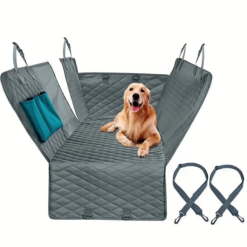 143×153 CM Double Zipper Car Pet Seat Pad Waterproof Dirt Resistant Suitable Multiple Models Solid Color Cars Rear Seats Cushion