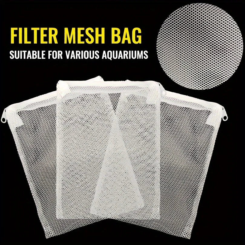 Reusable Zipper Filter Media Bags for Aquariums - Fine Mesh Fish Tank Filter Bags for Activated Carbon & Protein Skimmers