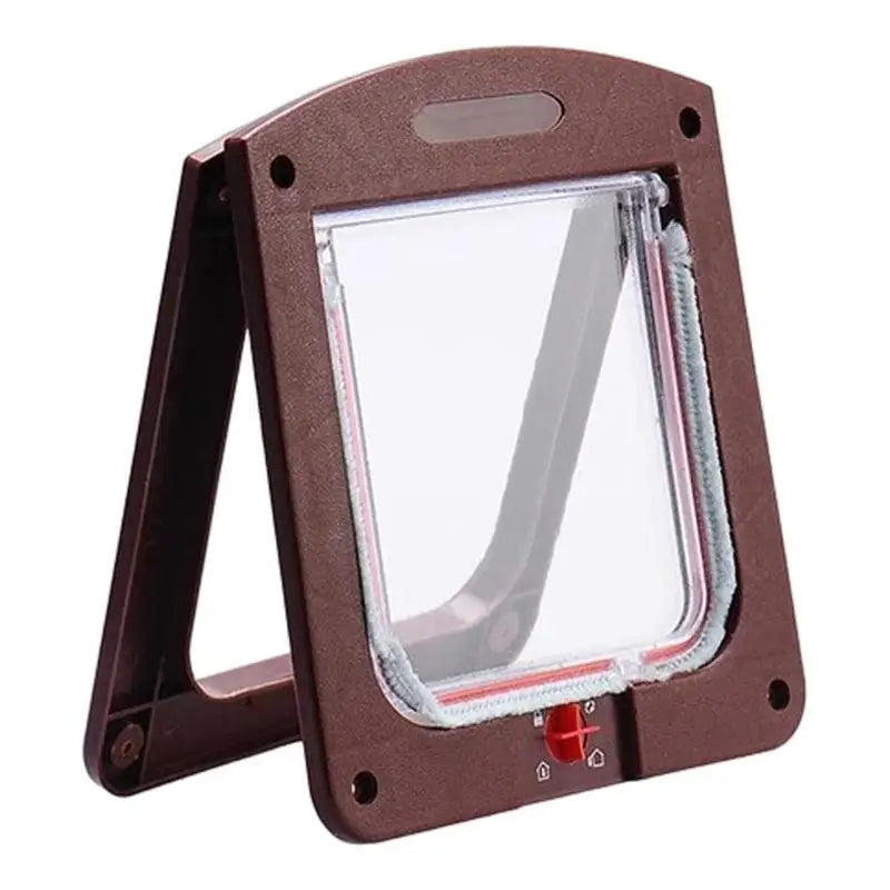4 Way Locking Pet Security Door Install In Interior And Exterior Doors Flap Weatherproof For Wooden PVC Metal Door, Brick Wall