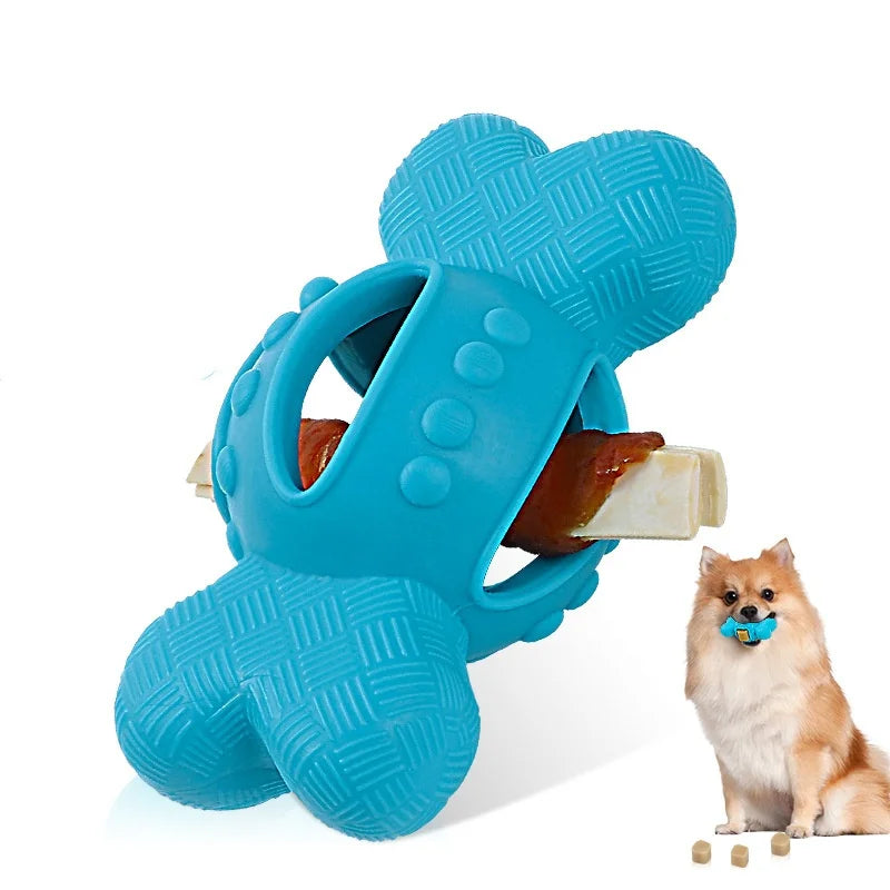Chew-Resistant Durable Dog Toy - Interactive Treat Dispenser for Teething, Boredom & Mental Stimulation with Beef, Cheese