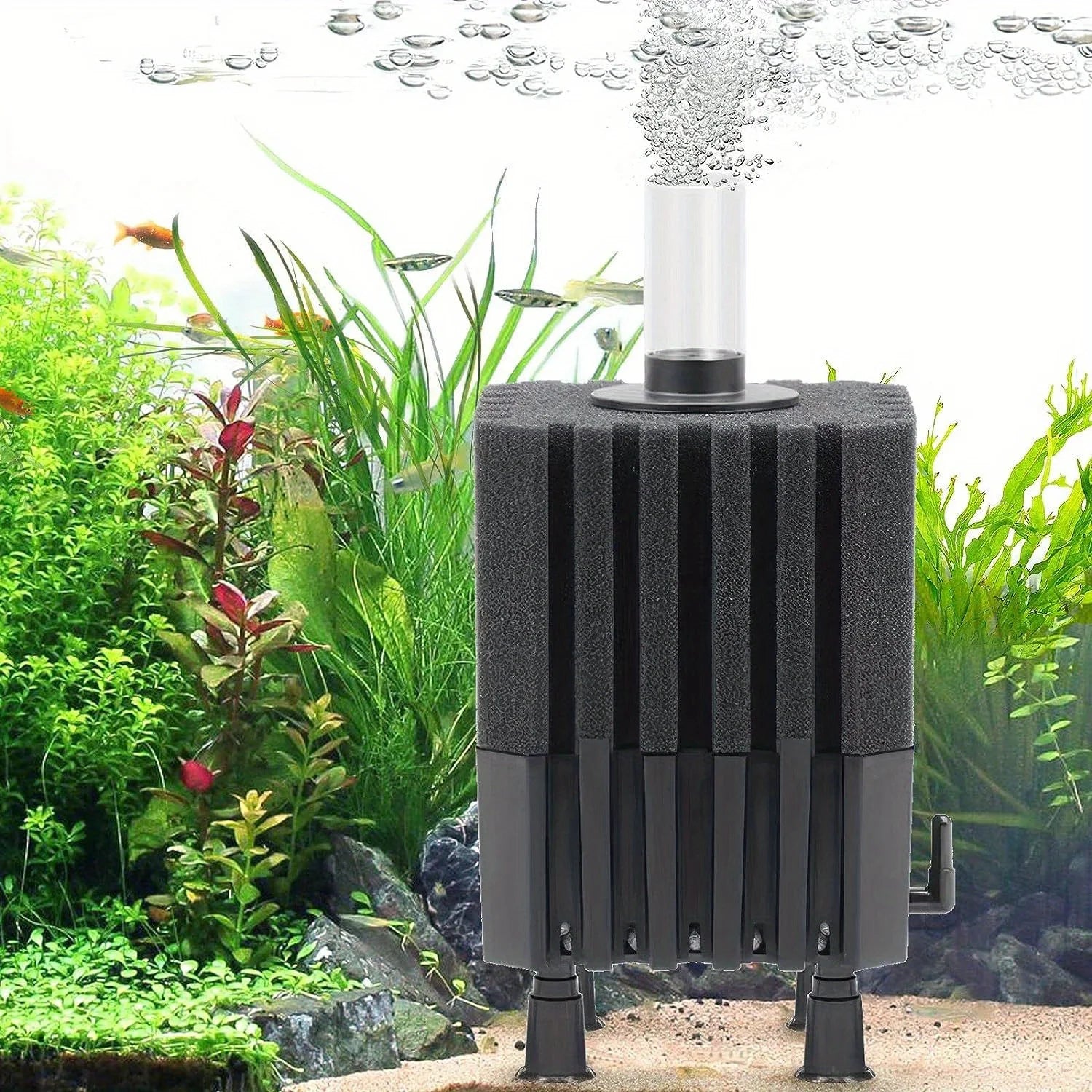 Water Fairy Filter Aquarium Sponge Filter Quiet Fish Tank Filter With Air Stone Biological Ceramic Media Ball Corner Filter