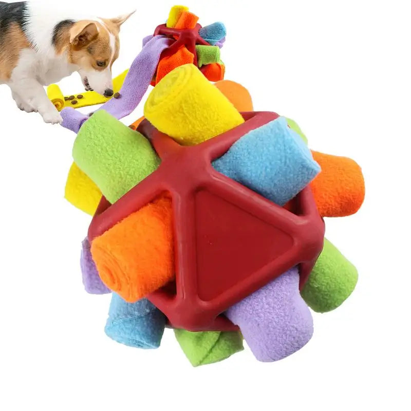 Furry Dog Snuffle Toy Sniff Ball Unbreakable Sniffle Interactive Treat Ball Dog Treat Dispenser Toy Interactive Dog Puzzle Toys